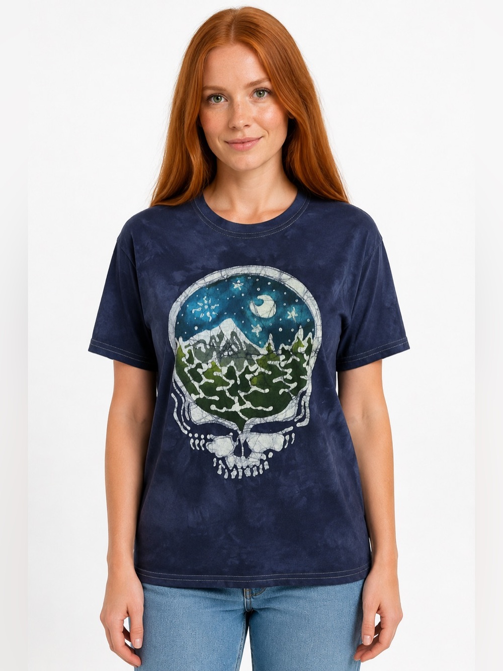 Grateful Dead Steal Your Face Batik Mountain Graphic Tee Medium